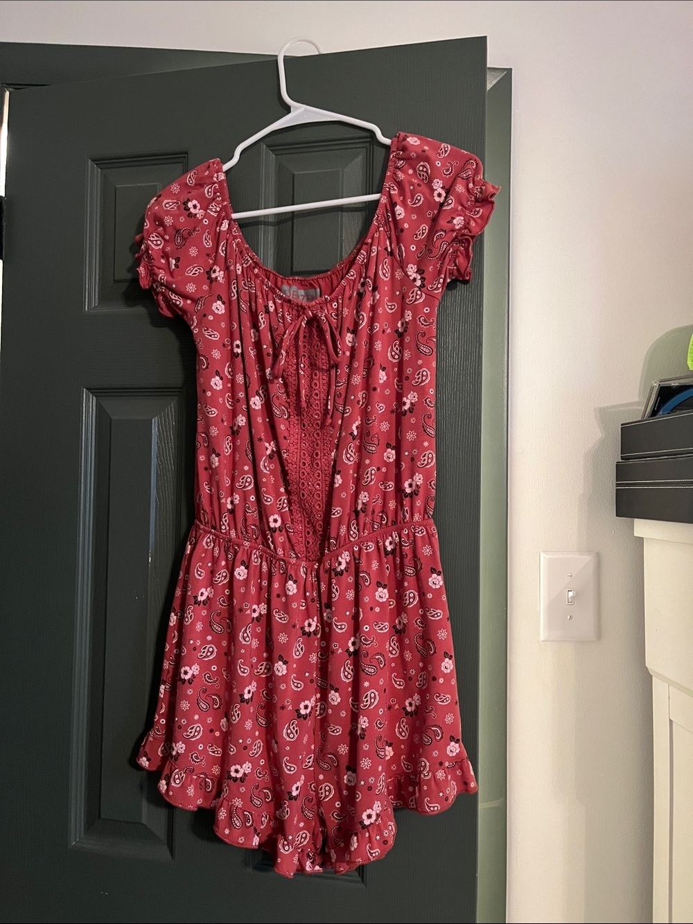 Denizen from Levi's Burgundy Paisley Floral Romper